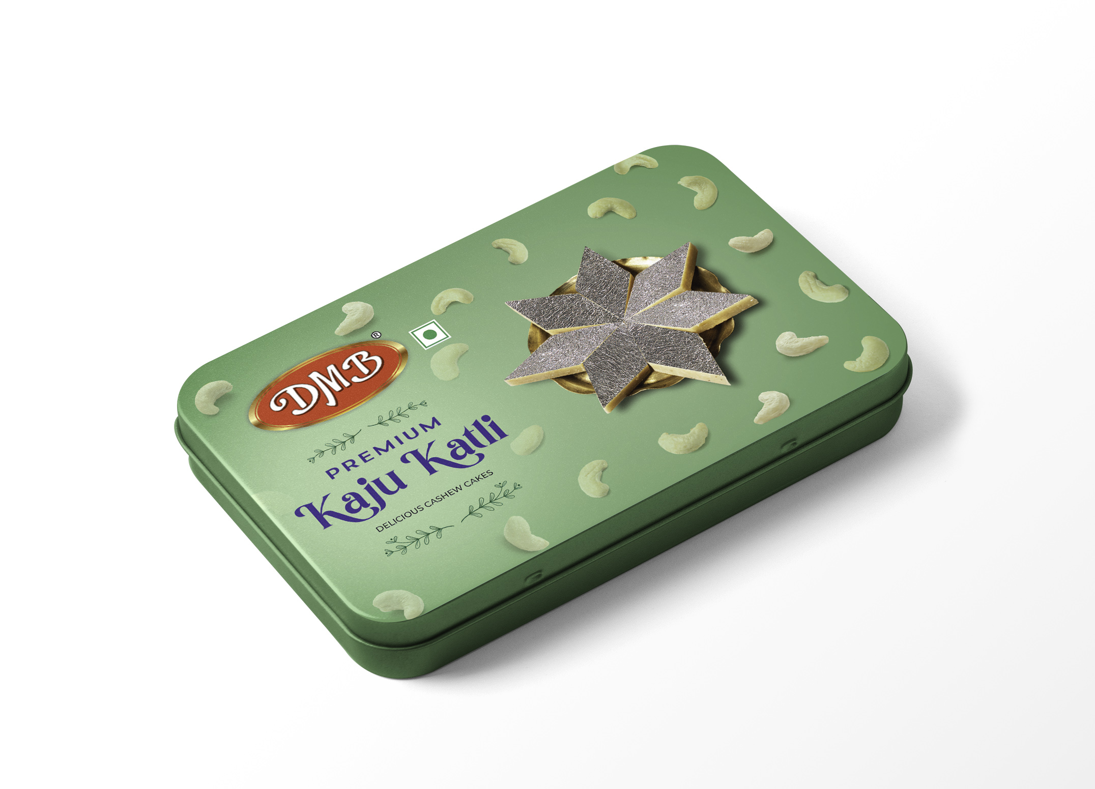 Kaju Katli_Metal Boxes 325GM FRONT_1 copy Premium Kaju Katli - Image 1