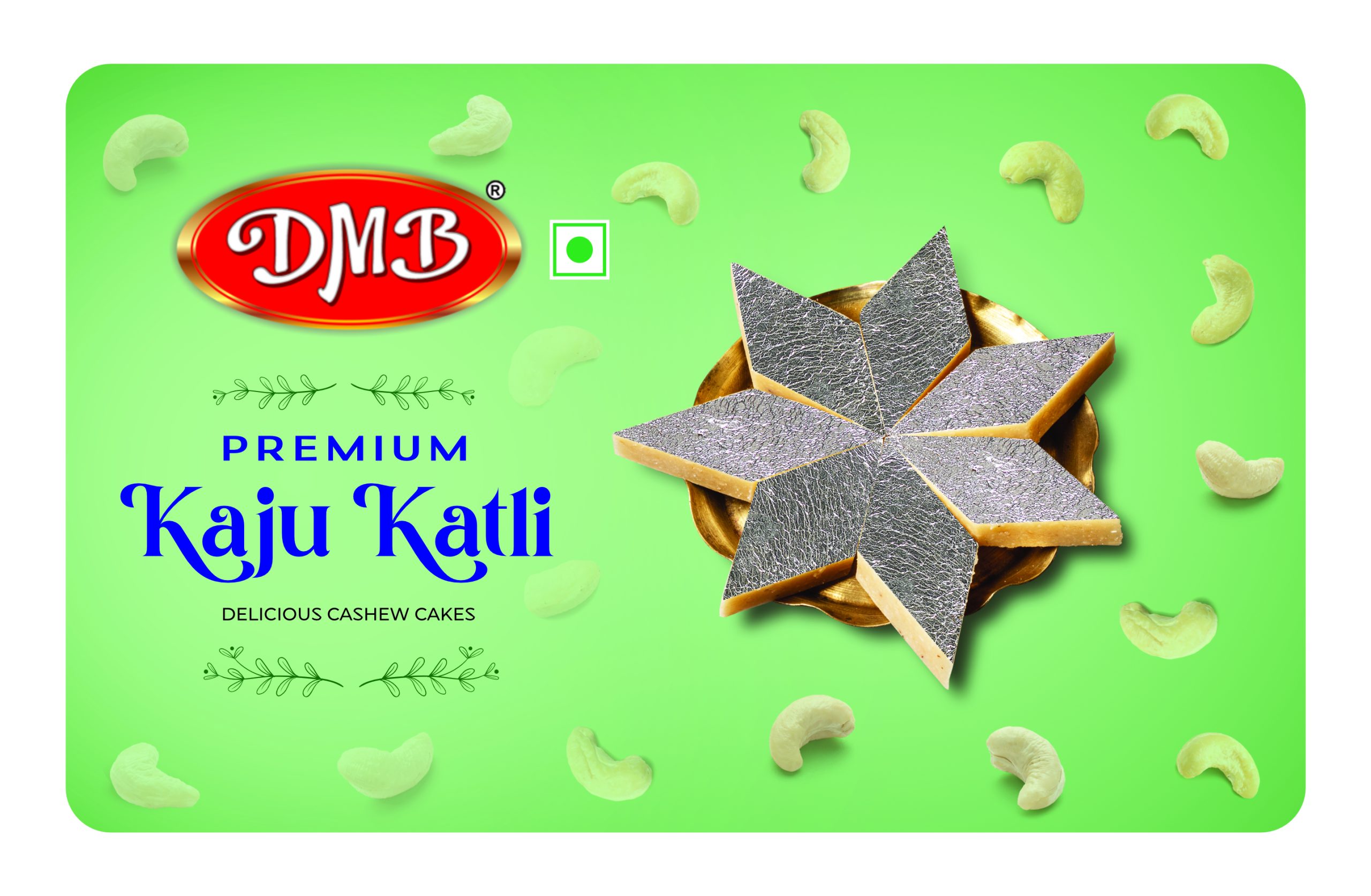 KAJU KATLI TIN FRONT Premium Kaju Katli Tin - Image 1
